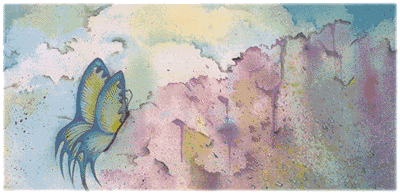 Butterfly Water Color & Pencil Illustration